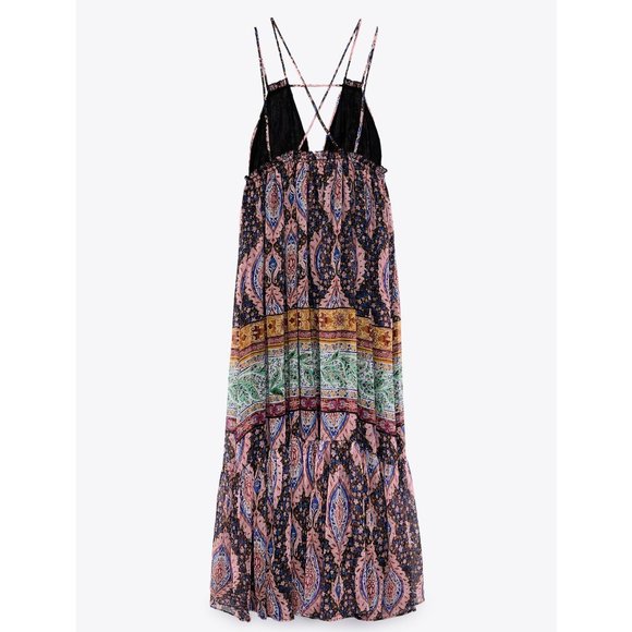 Zara Paisley Print Flowy Maxi Dress - Picture 12 of 16